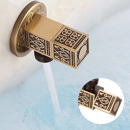 G1/2 Male Thread Brass Angle Valve Antique Hot Cold Water Stop Valve Bathroom Basin SInk Faucet Tap
