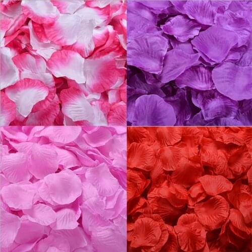 Mengsutang 17-32 Colors 500pcs / Lot 5*5cm silk rose petals for Wedding Decoration Romantic Artificial Rose Flower 40 Colors