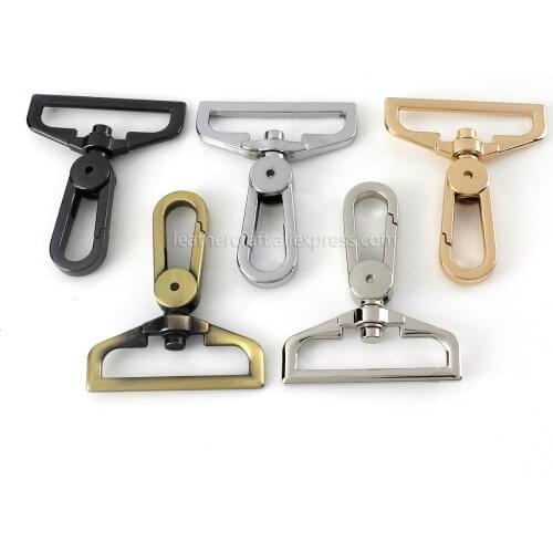 1pcs Metal 38mm D Ring Swivel Eye Snap Hook Trigger Clasps Clips for Leather Craft Bag Strap Belt Webbing Keychain Large Size