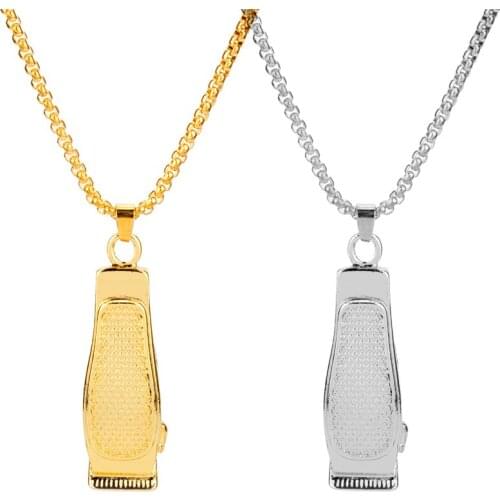Fashion Hairstyle Necklace Hip Hop Chain 3D Razor-blade Pendant Necklace Men Boyfriend Colar