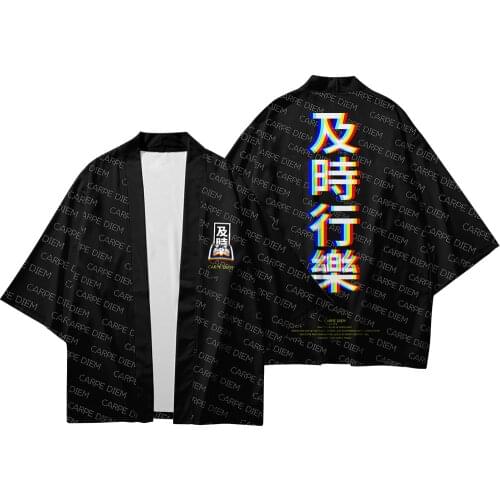 Men Cardigan Traditional Japanese Clothing Asian Black Clothes Shirt Top Kimono Japanese Style Kimono Harajuku