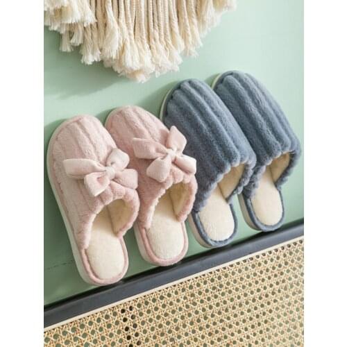 2021 New Women Indoor Slippers Warm Plush Home Warm shoes Anti Slip Autumn Winter Shoes House Floor Soft Slient Slides