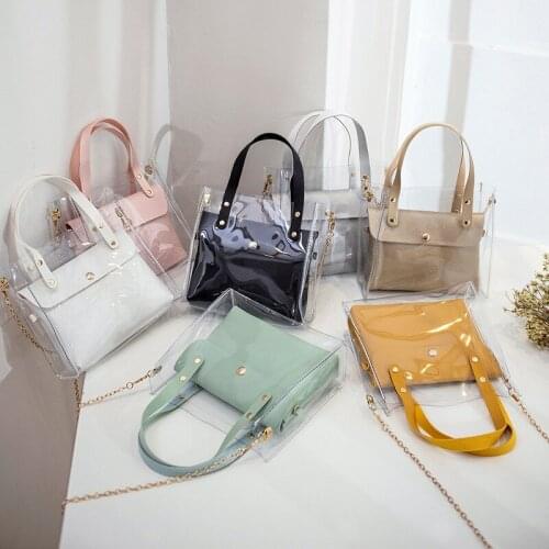 2021 New Fashion Shoulder Bag Handbag Transparent Bag Fashion Tide One-shoulder diagonal Cross Bun Mother Chain Handbag
