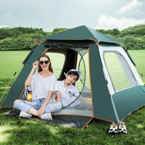 3-4 people/5-8 people portable outdoor tent camping picnic thick rainproof sunscreen automatic camping tent