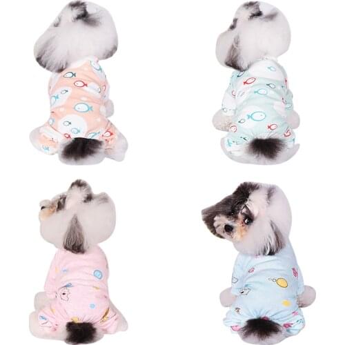 Cartoon Pet Cat Clothes Dogs Pajamas For Puppy Cat Pyjama Medium Dogs Jumpsuit Coat Chihuahua Sleepingwear Warm Clothing Shirt35