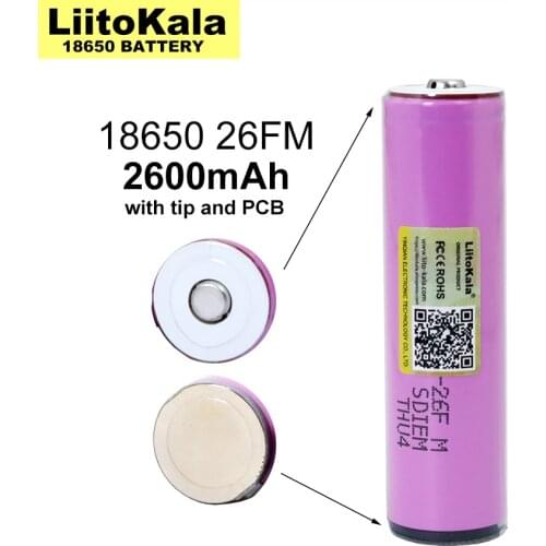 1-10PCS Liitokala 3.7V/4.2V 18650 2600mAh ICR18650-26FM Rechargeable Lithium Battery PCB Protection Board for Flashlight