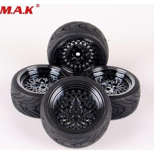 Per-sale rubber tires & wheel for HSP HPI RC 1:10 flat racing on road car 4pieces/set parts accessory