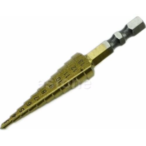 Unique 3MM-13MM Titanium Coated 11Step Drill 1/4" HSS Hex Shank Tool New