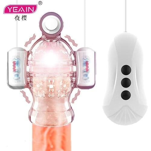 YEAIN Penis Glans Massager Delay Lasting Trainerr Male Masturbator Sex Products Stimulator Bullet Vibrator Sex Toys For Men