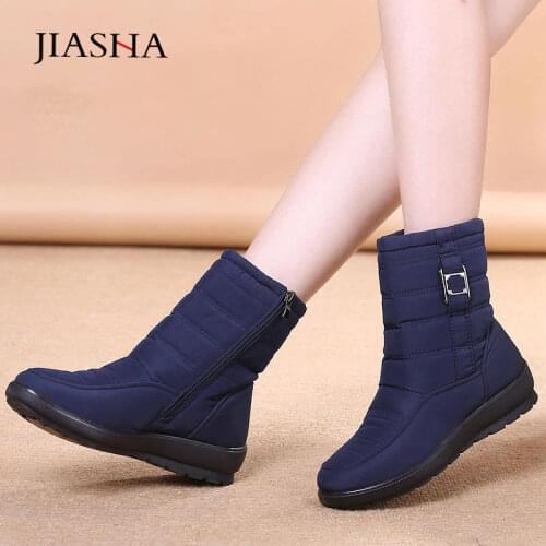 Snow boots women plus fur warm winter boots non slip ankle boots women shoes 2021 side zipper waterproof casual shoes woman