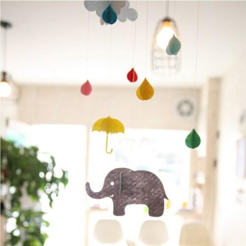 1pcs Beautiful 3D Cloud Raindrops Elephant Umbrella Small Decoration Ornaments Baby Room Deco DIY Birthday Party Decorations