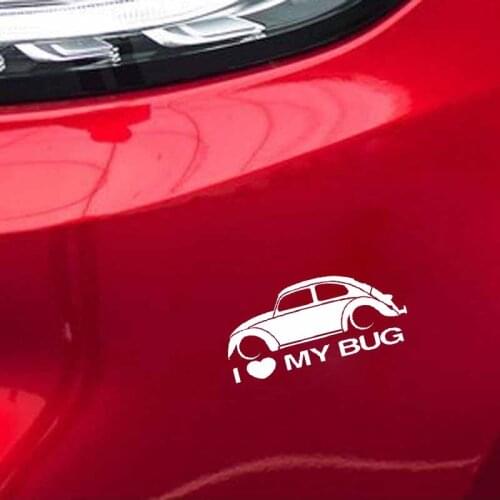 15CM*6.7CM I Heart My Bug Car Sticker Vinyl Decal Black/Silver C19-0169