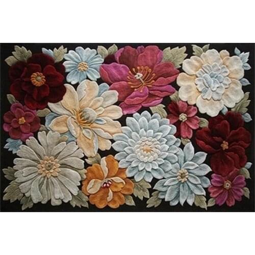 3D Floor Mat Flower Ethnic Style Living Room Crystal Velvet Printing Non-slip Hallway Door Mat Entrance Area Rug In The Room