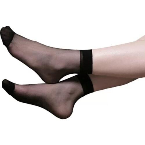5 Pairs / lot Spring and Summer Crystal Socks Ultra-thin Meat-coloured Invisible Transparent Socks Glass Filament