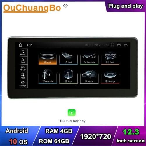 Ouchuangbo Car Stereo GPS Radio For 12.3 inch Audi Q5 Q5L SQ5 FY 2017-2020 support 8 cores 64GB android 10 OS CarPlay