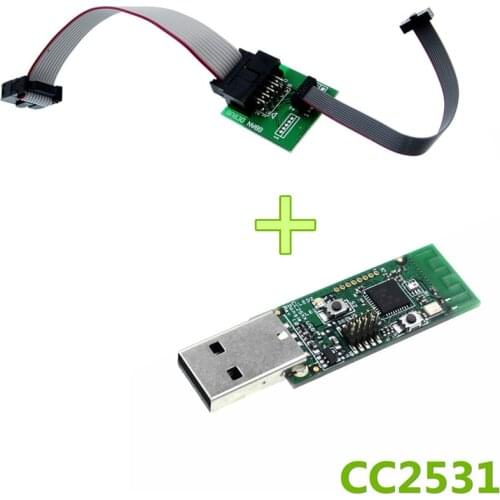 CC2531 CC2540 Zigbee Sniffer Wireless Board Bluetooth BLE 4.0 Dongle Capture Module USB Programmer Downloader Cable Connector