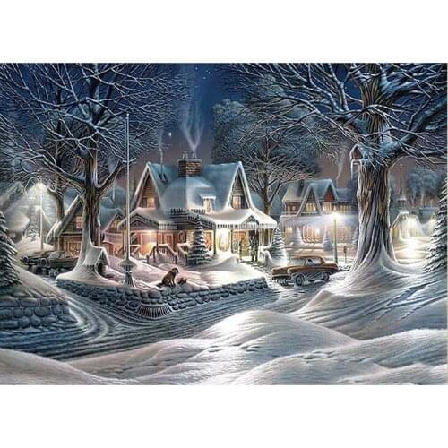Diy Diamond Painting 3D Diamond Embroidery peaceful snow Scenic Pictures Of Rhinestones Hobbies And Crafts Handmade gift AS335