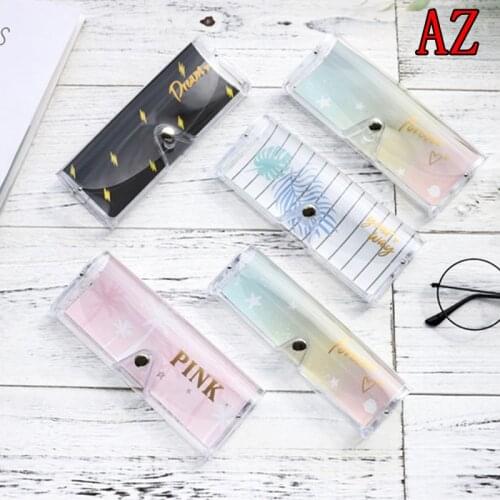 Cartoon Cute Travel Women Transparent PVC Eye Glasses Box Bag Case Protection Carry Box Eyewear Accessoires 1pc random