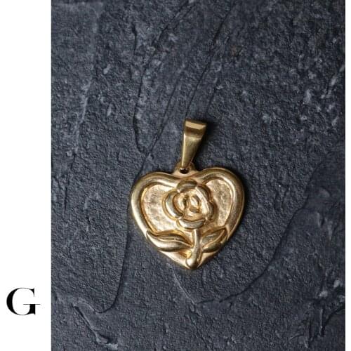 GHIDBK Little Statement North Star Titanium Steel Pendants Baroque Hollow Cross Charm Pendant Street Style Heart Rose Pendant