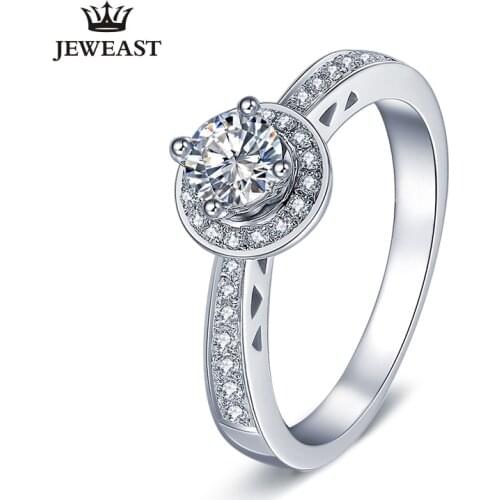 IDO Natural diamond 18K gold Pure Gold Ring Real 18K gold Solid Gold Ring Trendy Classic Party Fine Jewelry Hot Sell New 2019