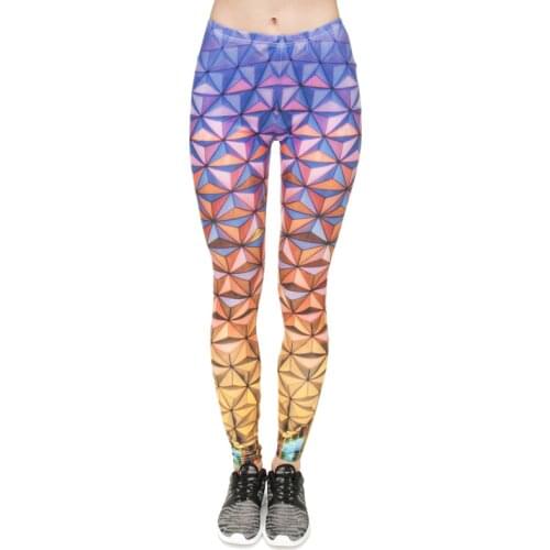 Hot Sales High Elastic Leggings Gradient Triangle Glass 3D Printing Trousers Fitness Legging Slim Legins Women Pants