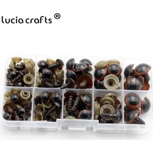 Lucia crafts 1 box (42 pairs)8-16mm Brown Plastic Safety Eyes For DIY Stuffed Toy Eyes Doll Animal Puppet Crafts K1001