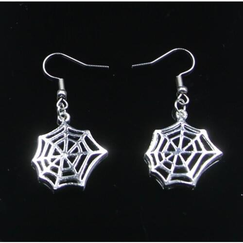 Fashion Handmade Simple Design 25*23mm Cobweb Spider Halloween Drop Earrings For Women Gift Fashion Jewelry Cute Small Object