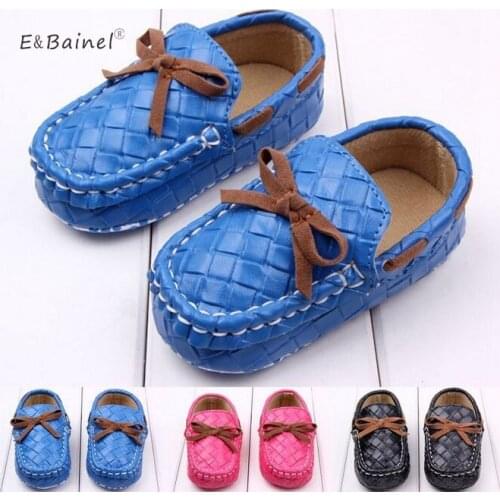 Newborn Baby Boy First Walkers Baby Moccasin Shoes PU Leather Prewalkers for Kids Crib Shoes