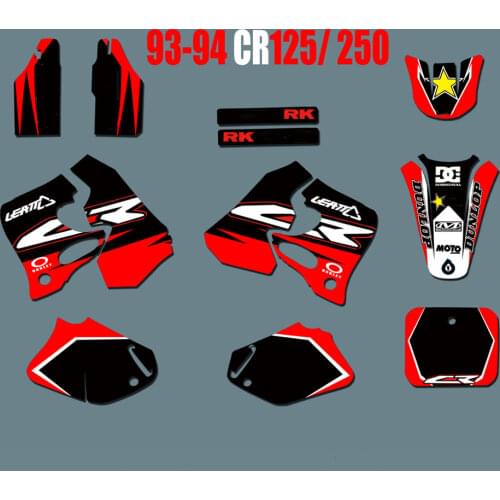 Motorcycle CR125/250 Free custom numbers stickers decals Graphics For Honda CR125 CR250 1994 1993 For Honda 250 125 CR 1993 1994