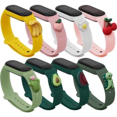Cartoon Strap for Xiaomi Mi Band 4 3 Silicone Wristband Bracelet Replacement for Xiaomi Band 5 MiBand 6 Wrist 3D cute Doll Strap