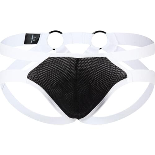 Mens Underwear Jockstraps Mesh Breathable Sexy Gay Penis Pouch Tanga Hombre G-string Thongs Gay Underwear