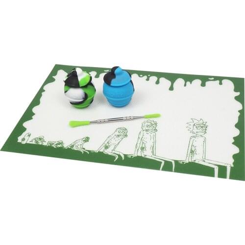 Set of 12x8'' Non-Stick Rectangle Fiberglass Silicone Sheets Wax Pad Heat Resistant Mat honey Oil Container and dab tool