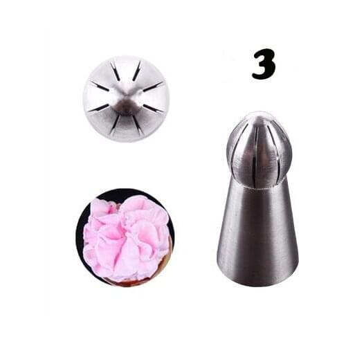 Russian Spherical Ball Stainless Steel Icing Piping Nozzle, Pastry Tips Baking Tip Tool Sphere Shape Cream Big Size