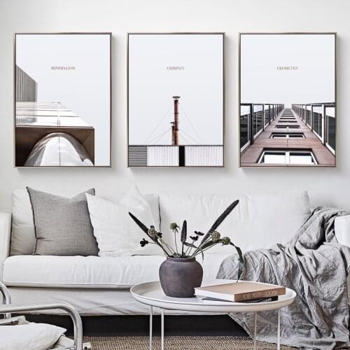 Nordic Style Living Room Architecture Bridge Wall Painting Modern Building Poster Picture Canvas Painting Home Decor No Frame