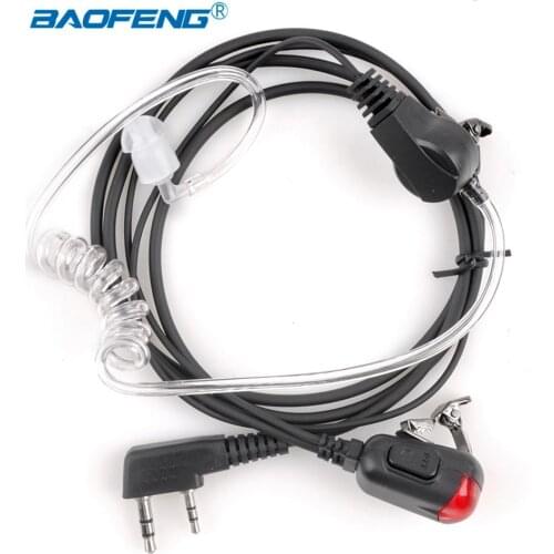 Walkie talkie Earphone air hollow tube in ear earbuds for baofeng radio with PTT LED light Headset microphone K port Earpiece