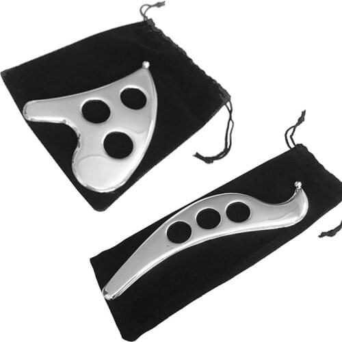 Stainless Steel Scraping Board Spa Physiotherapy Massager Body Gua Sha Board Portable Facial Scraper Acupuncture Massage Plate