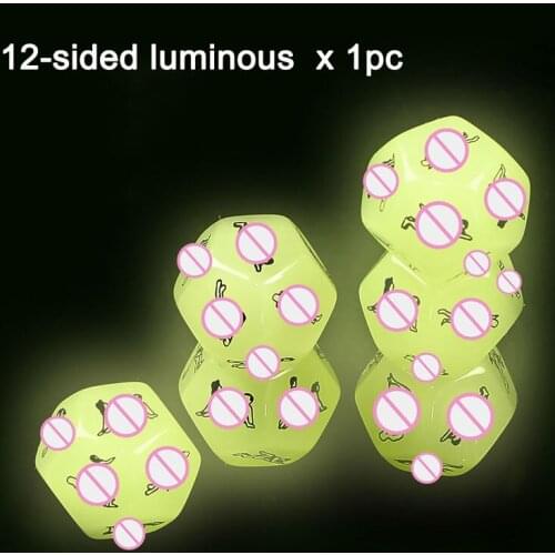 Stress Relief Cube Funny Sex Dice 12 Side Erotic Craps Sex Glow Dice Love Dices Adults Sex Toys Noctilucent Couples Dice Game