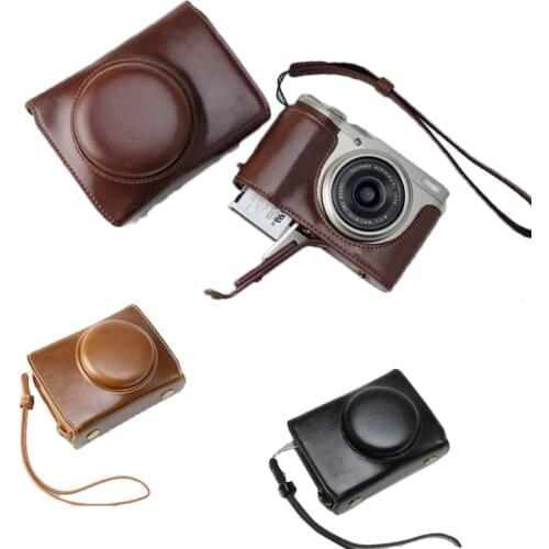 Luxury PU Leather Camera case Bag For FUjifilm XF10 FUJI X-F10 Camera Cover With Strap Black Coffee Brown