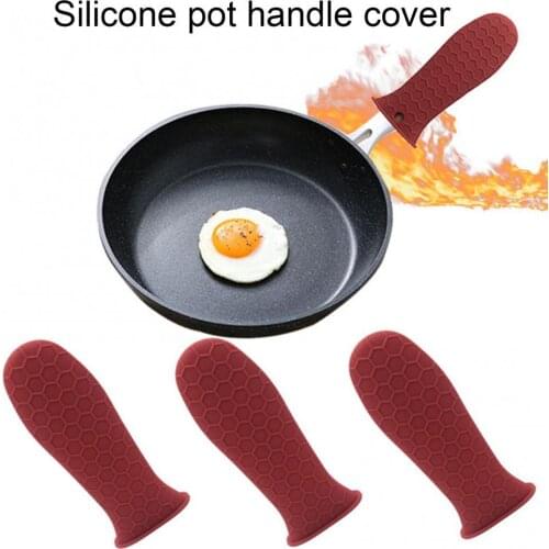 Anti-scald Heat Insulated Silicone Pot Handle Cover Holder Sleeves Kitchen Tool