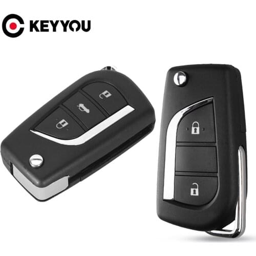 Replacement Folding Remote Key Shell For Toyota Levin Camry Reiz Highlander Corolla Key Case Toy48 Toy43 Uncut Blade 2/3 Buttons
