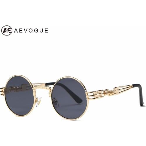 AEVOGUE Sunglasses For Men Or Women Steampunk Round Metal Frame Brand Designer Shades Sun Glasses AE0539