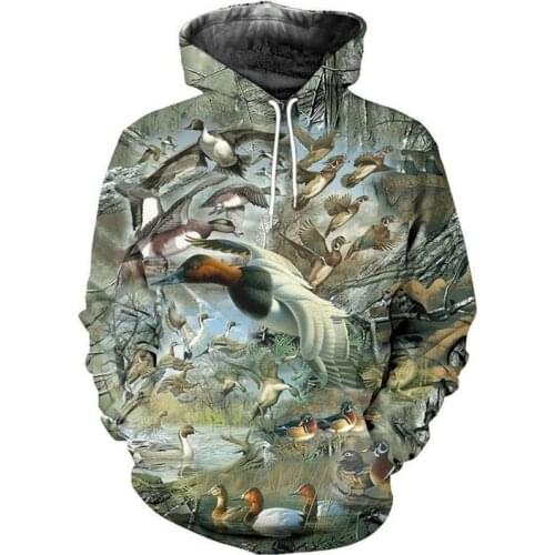 Fashion 3D Printed Camo Duck Hunting hoodies for Men Women Harajuku Fashion Hooded Sweatshirt Street Hoodies