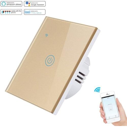 No Neutral Wire Smart WiFi Wall Light Switch Timer Wall Touch voice APP Remote Control 1/2/3 Gang for Alexa Google EU Style