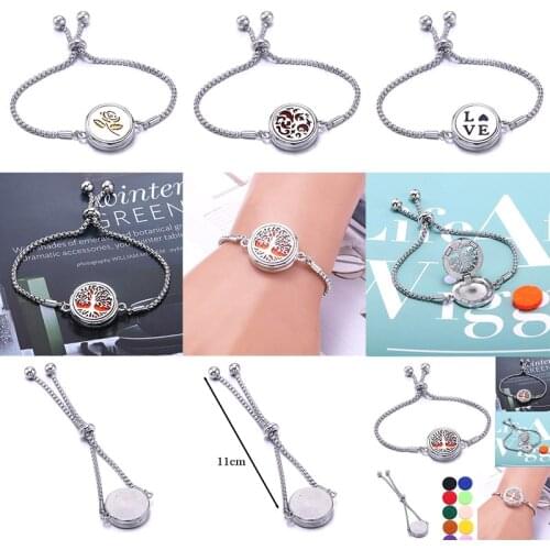 Aromatherapy Bracelet Diffuser Jewelry Adjustable Chain Kaleid of Love Heart Shape Aroma Armband Perfume Locket Bracelet