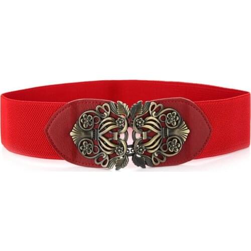 Cintos anchos de mujer Wide 6CM Belt Elastic Stretch Cinch Waistband Lady Plus Size 60-90 Girls Waist Seal Women Dress Archaize