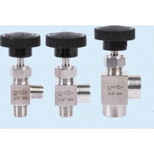 1/8" 1/4" 3/8" 1/2" BSP Female Male Thread 304 Stainless Elbow Angle Needle Valve Flow Control Valve