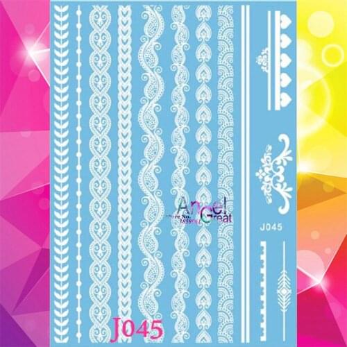 1PC Trendy Henna Lace Bracelet Pattern Temporary Tattoo Wedding Body Art Arm Sleeve Tattoo Stickers Jewelry Chains Design Tatoo