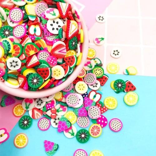 100g 1cm Mixed Fruits Slices Polymer Hot Clay Sprinkles for Crafts Filling Accessories DIY Scrapbooking Decoration
