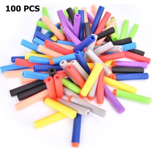 100PCS Genuine Safe Foam Bullet EVA Soft Bullet Solid Bullet Darts For Nerf N-Strike Elite Series Blasters for Toy Gun