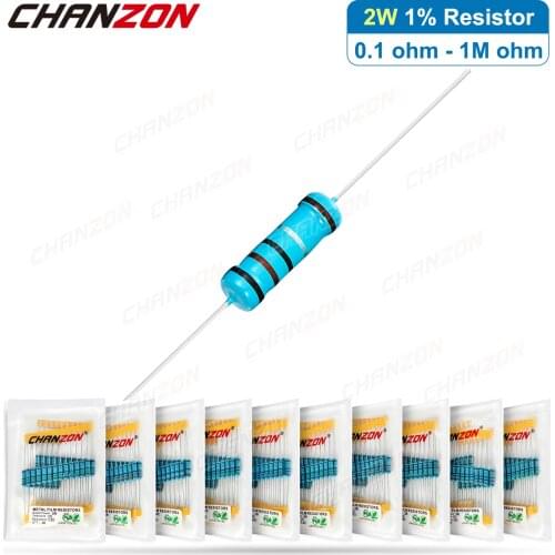 30pcs/lot 2W 1% High Precision Metal Film Resistor 1 2.2 3.9 4.7 10 47 100 330 470 1K 4.7K 10K 47K 100K Ohm 2 W Watt Resistance